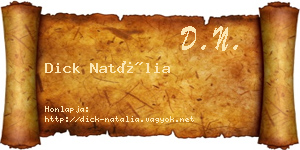 Dick Natália névjegykártya