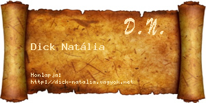 Dick Natália névjegykártya