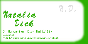 natalia dick business card